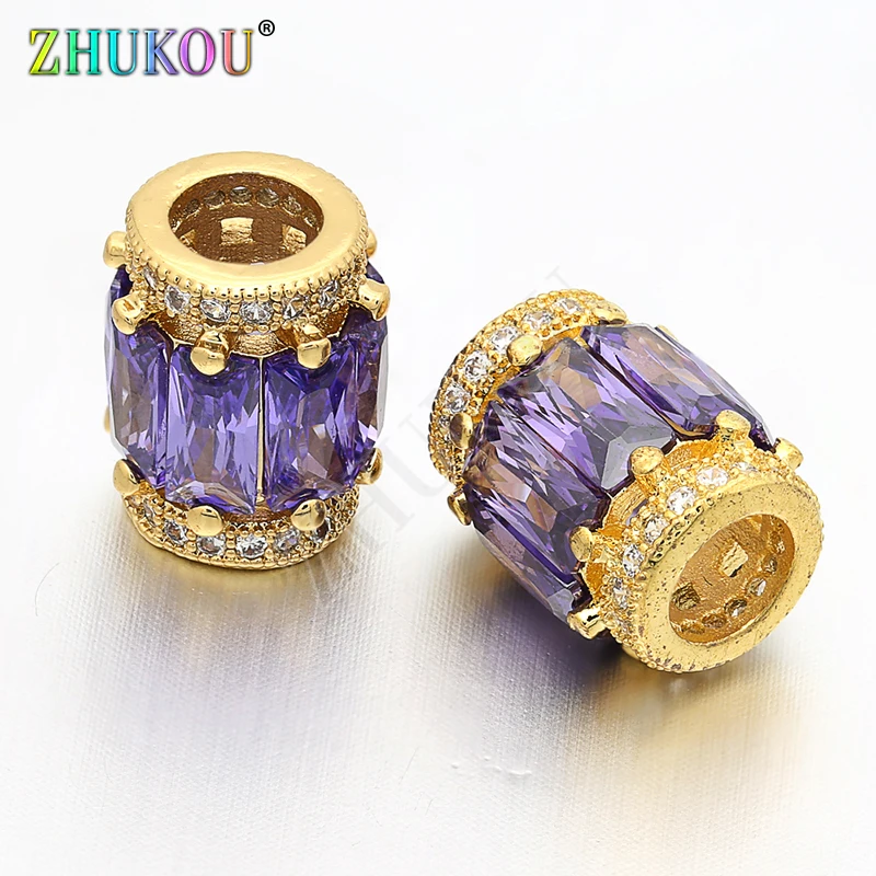 9*12mm Brass Cubic Zirconia Charms Beads DIY Women Necklace Pendant Jewelry Accessory Findings Hole:4.8mm Model: VZ95 | Украшения и