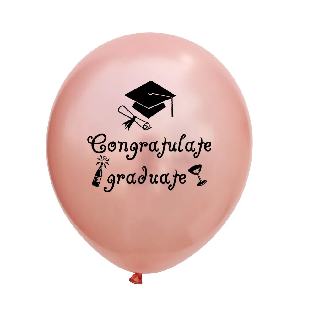 Поздравление Graduate латексные шарики с принтом black rose Gold гелий конфетти воздушные