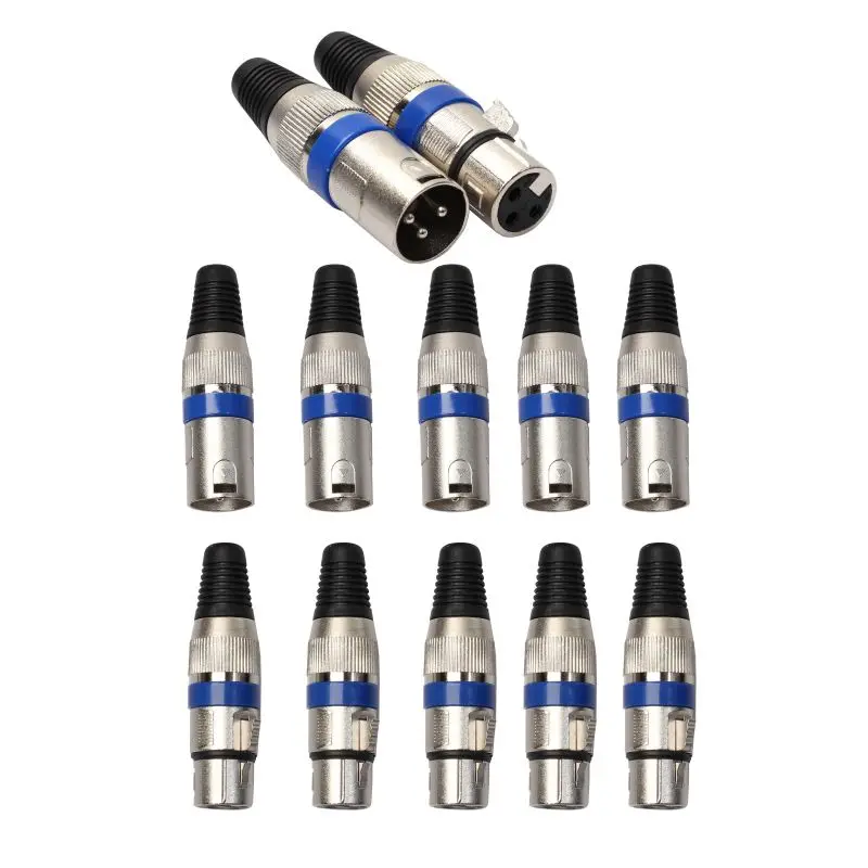 5 пар XLR 3-контактный разъем для микрофона аудио синий Кабельный |