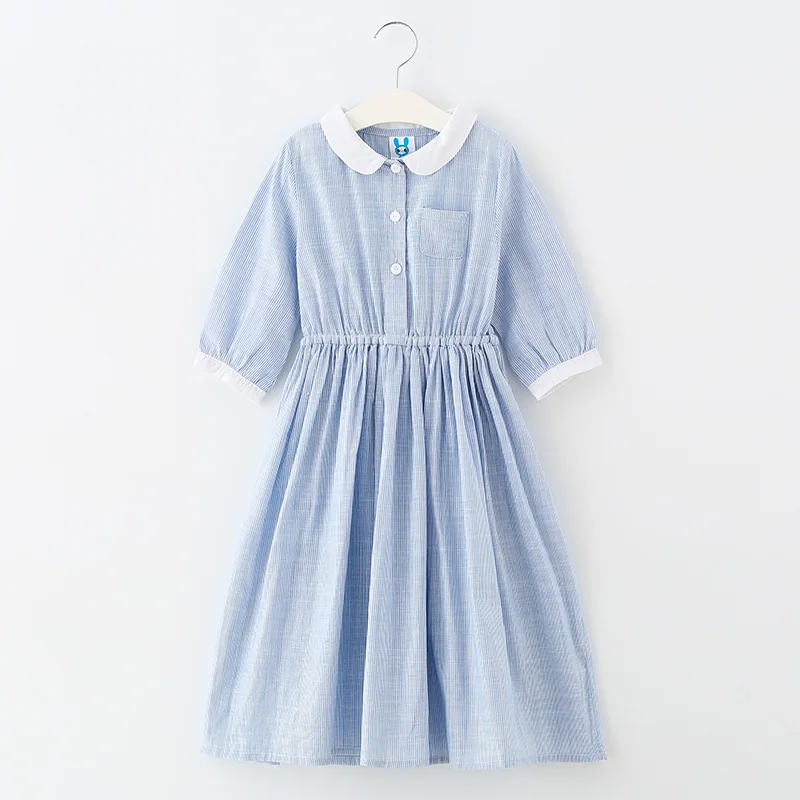

Baby Girl Dress Summer Kids Half Sleeve Cotton Striped Casual Dresses Tennager Girls Princess Vestidos School Children Clothing