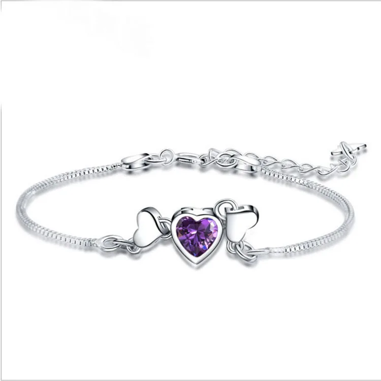 Серебро 925 пробы ручная работа сердце к сердцу корейский стиль модный новый