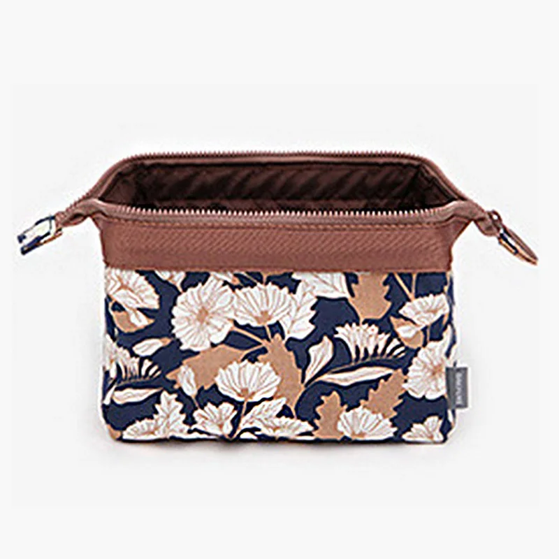 Женская косметичка из полиэстера и хлопка с принтом на молнии чехол для
