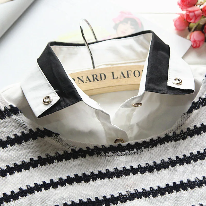 Индивидуальная черная и белая простая Модная рубашка с фальшивым воротником