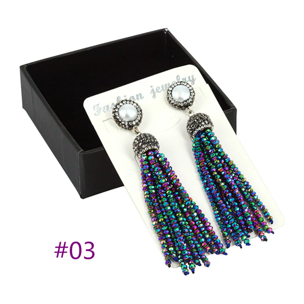 Модные серьги с кисточками для женщин богемное стекло реальный пресноводный