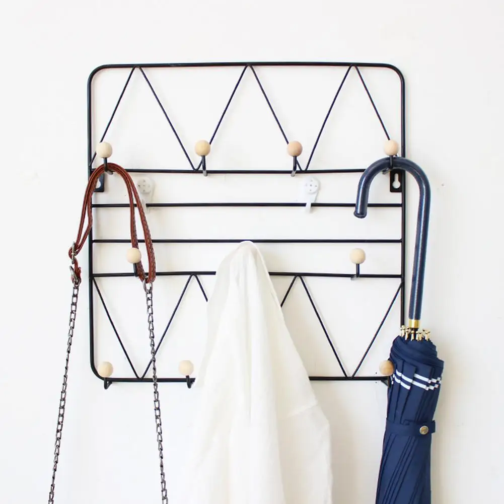 

Nordic Wrought Iron Wall-Mounted Rack Porch Coat Key Wall Decoration Storage Shelf Hanger