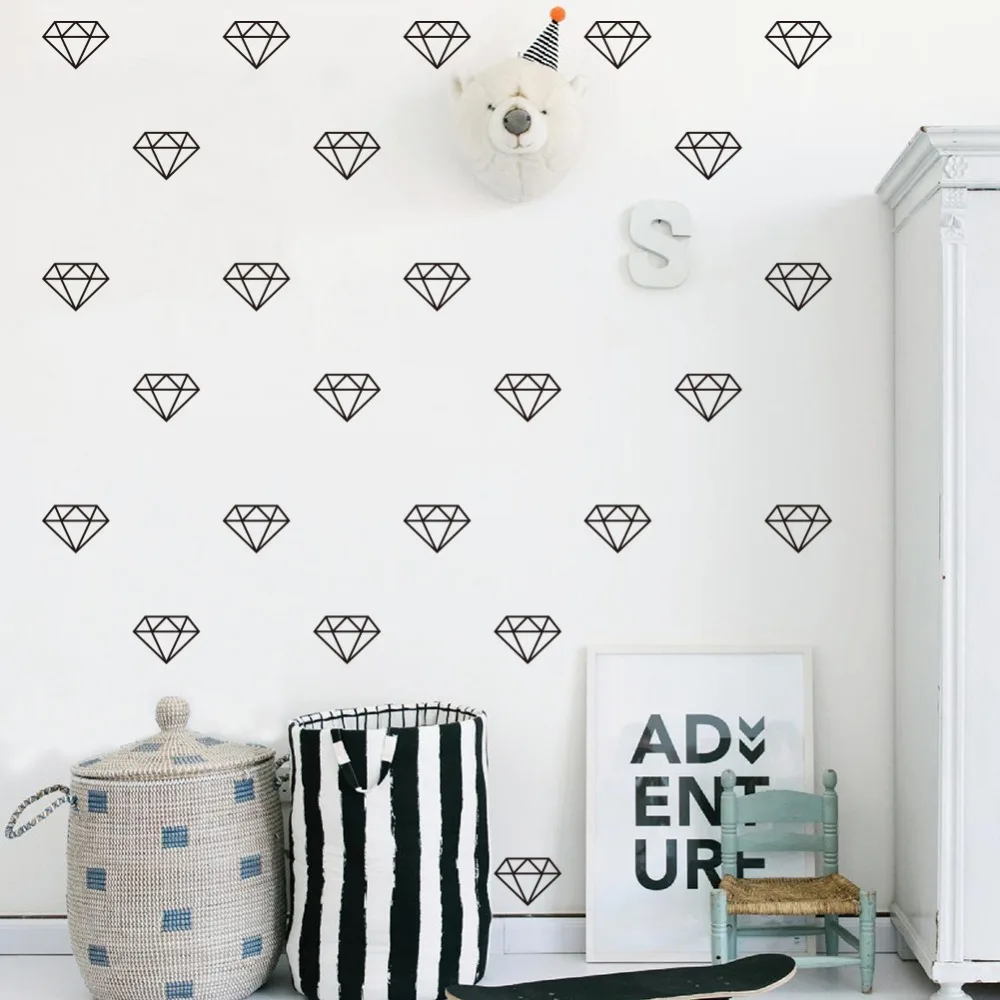 Геометрические бриллианты виниловые наклейки художественные на стену для