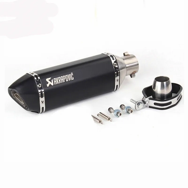Универсальный мотоцикл Akrapovic выхлоп модифицированный Кроссовый глушитель для FZ6 CBR250 CB600 MT07 ATV Dirt Pit Bike - Цвет: Stainless steel 2