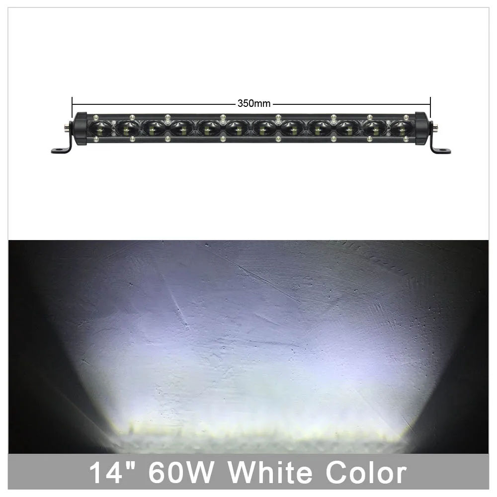 60W 14 Inch White 6D объектив Супер тонкая Светодиодная панель внедорожный 30 Вт 60 Вт 90 Вт 120 Вт 150 Вт для автомобиля УАЗ 12V 24V трактор внедорожник Грузовик Лодка 4WD 4x4 ATV Led Подсветка - Цвет: 60W 14 Inch White