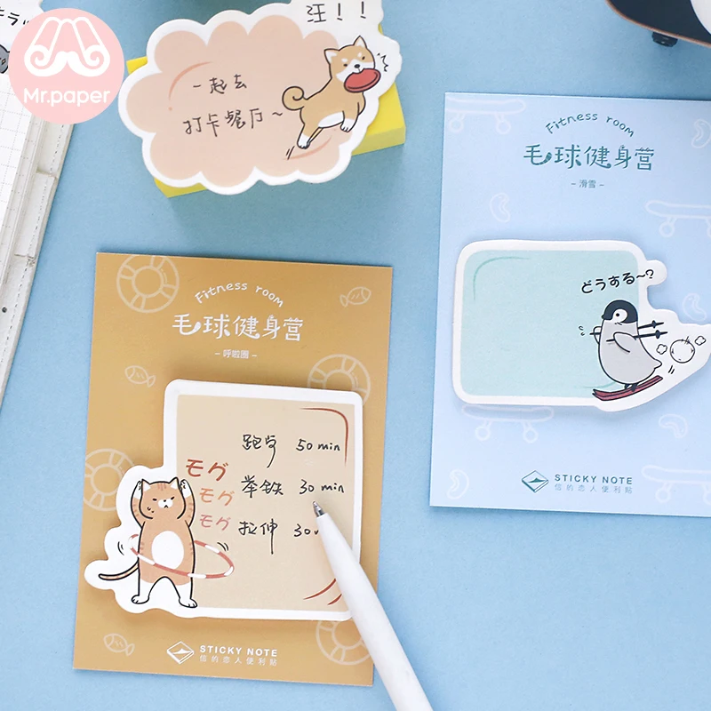 Mr paper 30 шт./лот 4 вида конструкций Kawaii Мультяшные спортивные животные креативный