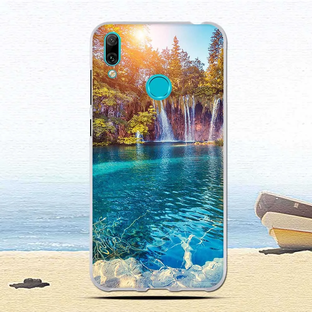 Роскошный чехол для Huawei Y7 Prime Pro 2019 Enjoy 9 синий морской милый мягкий силиконовый из