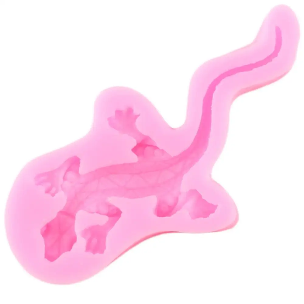 Силиконовая 3D форма в виде ящерицы формы геккона для помадки и топперов кексов