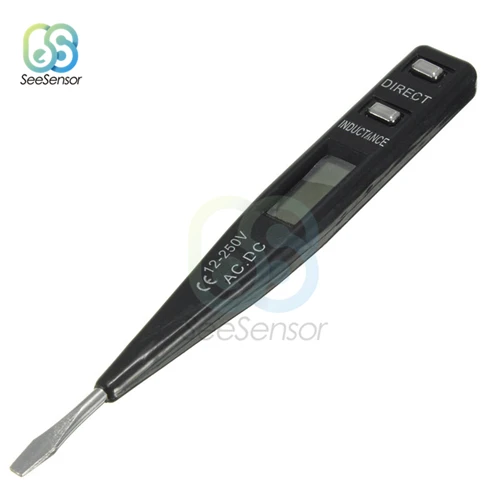 Black AC/DC 12V-250V Electric Indicator Voltage Meter Digital Voltmeter Socket Wall Power Outlet Detector Sensor Tester Pen - Цвет: Black