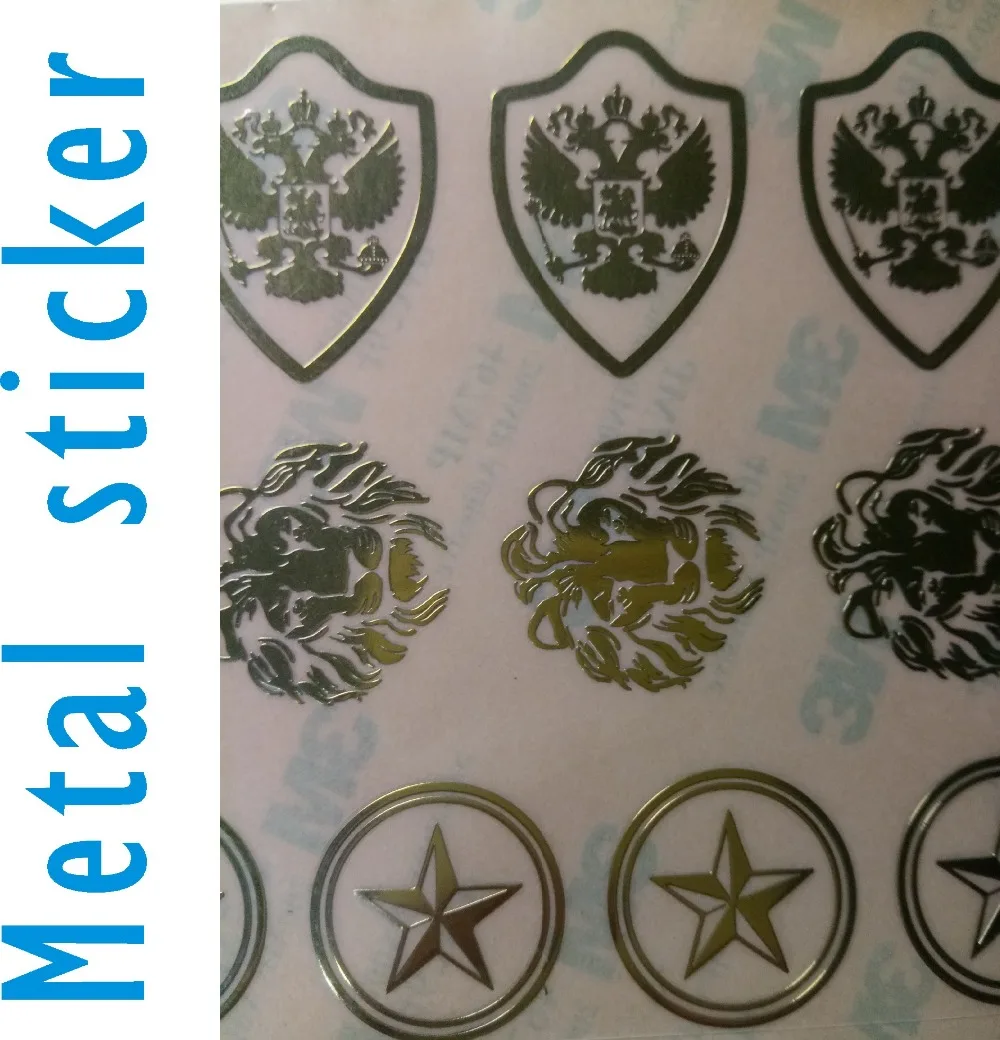 

gold color metal sticker label custom
