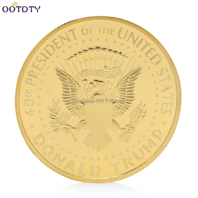 Американский 45 й президент Дональд Трамп позолоченная памятная монета Новинка