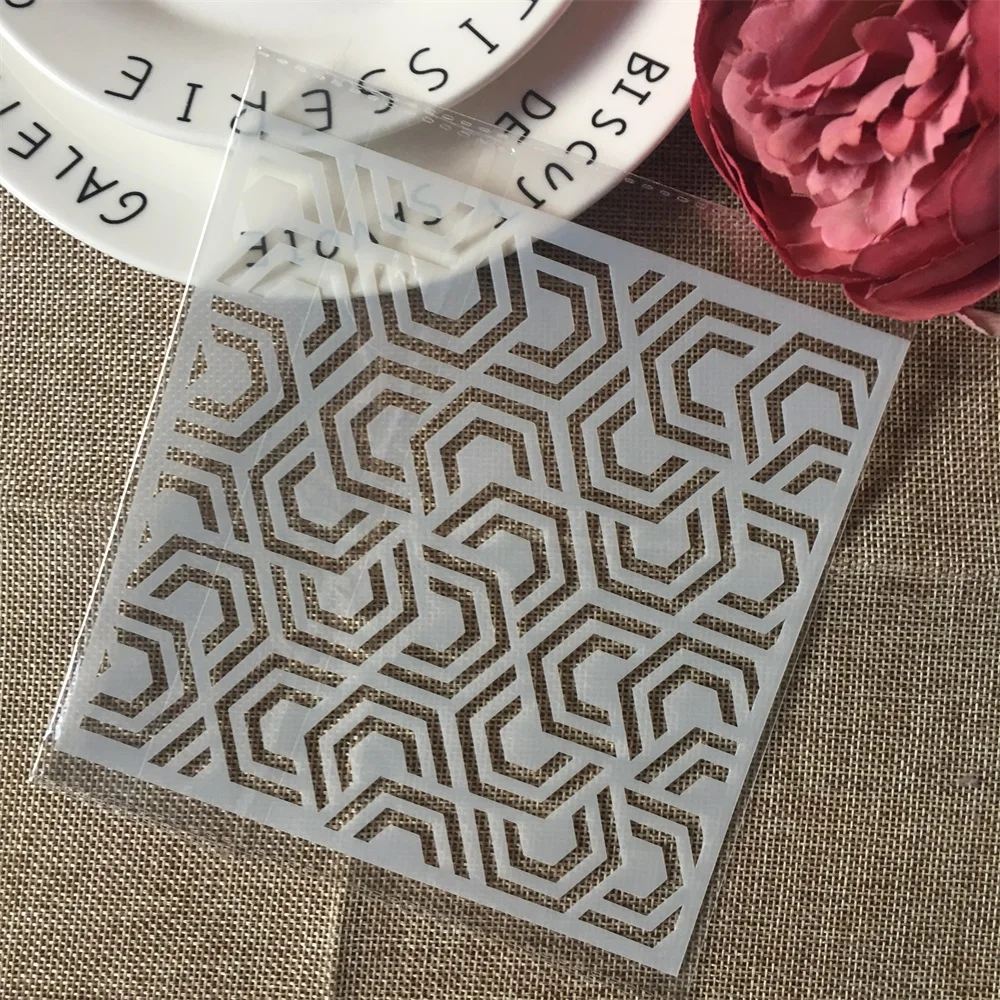 Геометрическая текстура 1 шт. 15 см 95 трафаретов для самостоятельного нанесения