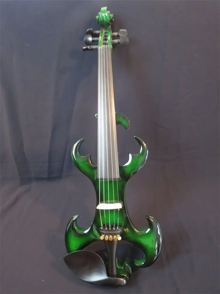 Оригинальный дизайн электрическая скрипка crazy -4 зеленого цвета 5 струн 4/4. Хороший