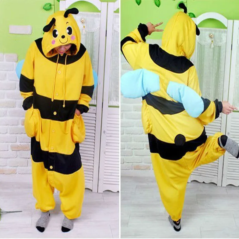 Костюм для хеллоуина женщин пчела косплей взрослых унисекс животные комбинезоны