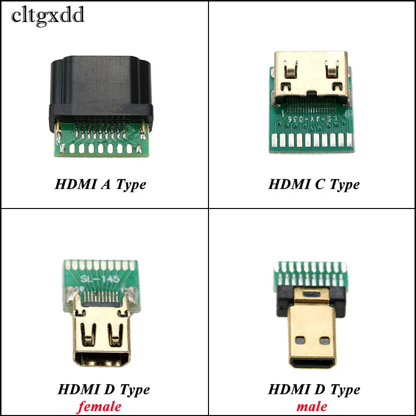Cltgxdd 2 шт. Новый HDMI MICRO Женский Мужской печатной платы тип A C D стандартный штекер с