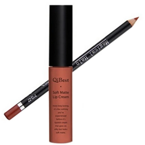 Qibest увлажняющий Водонепроницаемый Губная помада Макияж long lasting Matte бархат Цвет
