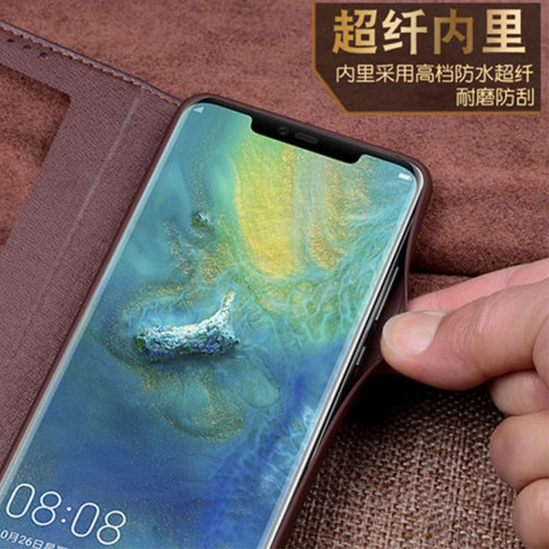 Роскошный смарт-чехол для Huawei Mate 20 Pro чехол из натуральной кожи X Бесплатная