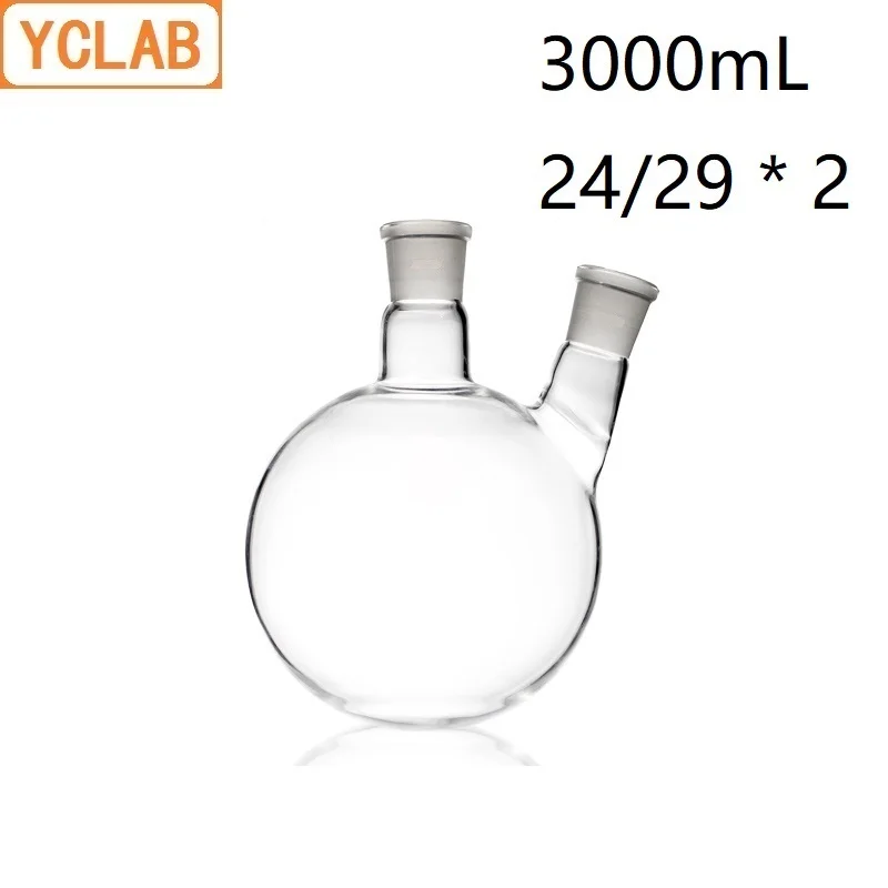 YCLAB 3000 мл 24/29 дистилляционная фляга косой формы с двумя шейками стандартные