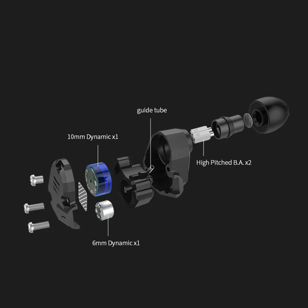 Новинка 100% гибридные наушники вкладыши KZ ZS6 2DD + 2BA 3 5 мм Hi Fi для DJ монитора