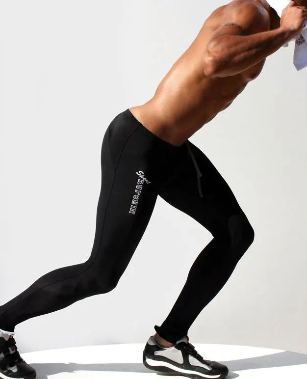 Мужские компрессионные брюки Yehan однотонные спортивные с низкой посадкой