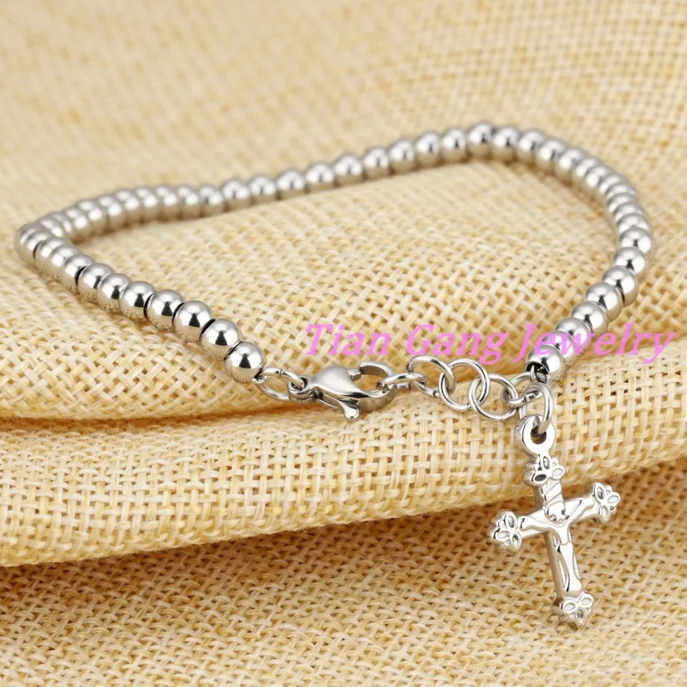 Горячие модные серебристого цвета 316L из нержавеющей стали бусы Браслеты Женские