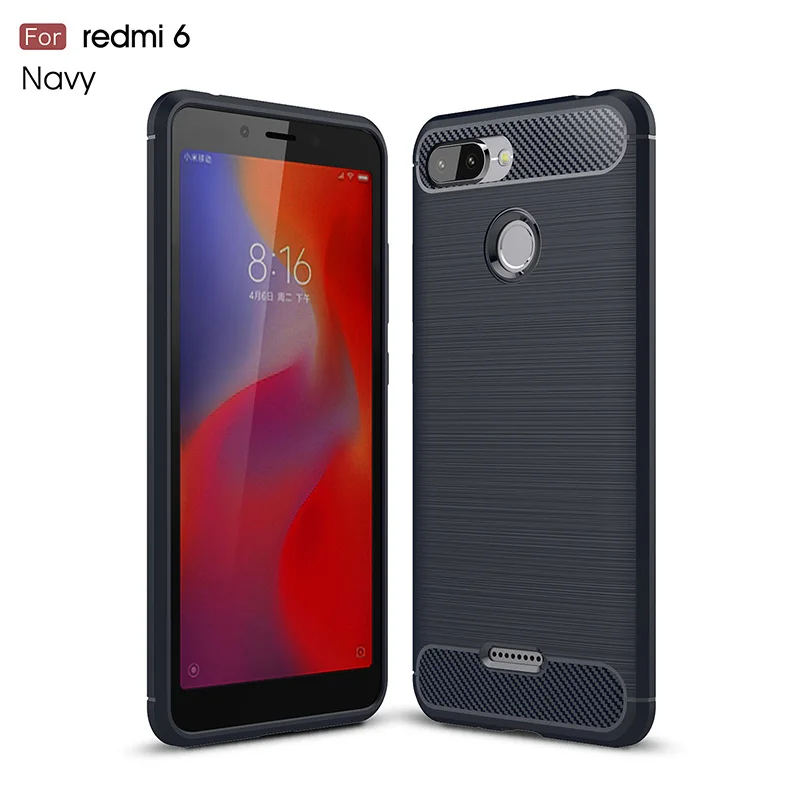 

Carbon fiber silicone case redmi 6 pro funda coque hoesje rugged armor tpu cover for xiaomi redmi 6 etui tok kryt carcasa kilifi
