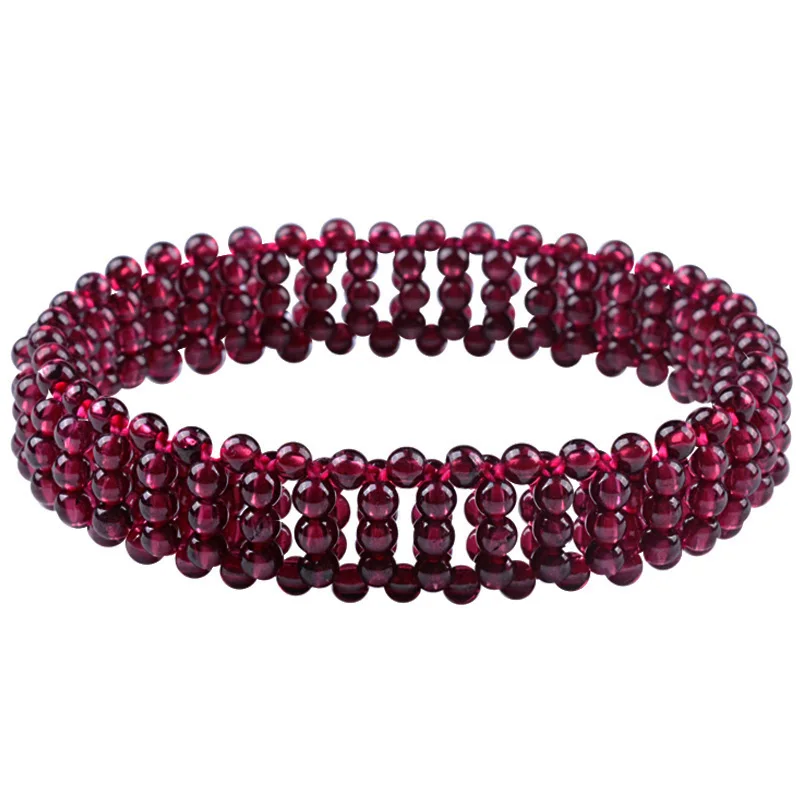 

Drop Shipping Natural Garnet Lovers Bracelet For Men Women Girlfriend Gifts Crystal Bracelet Fine Jewelry