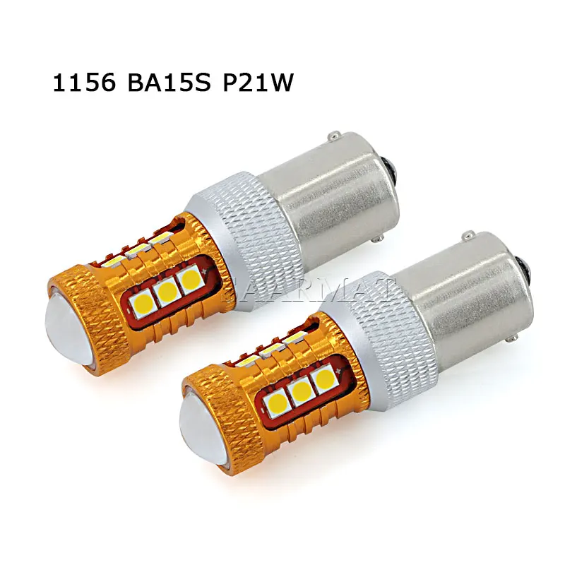 Белый Пара 1156 BA15S P21W 1200LM светодиодный лампы дальнего света DRL Дневной светильник обратный светильник 6000 К белый свет для Audi A1 A3 A6 S3 Q7 - Испускаемый цвет: Белый