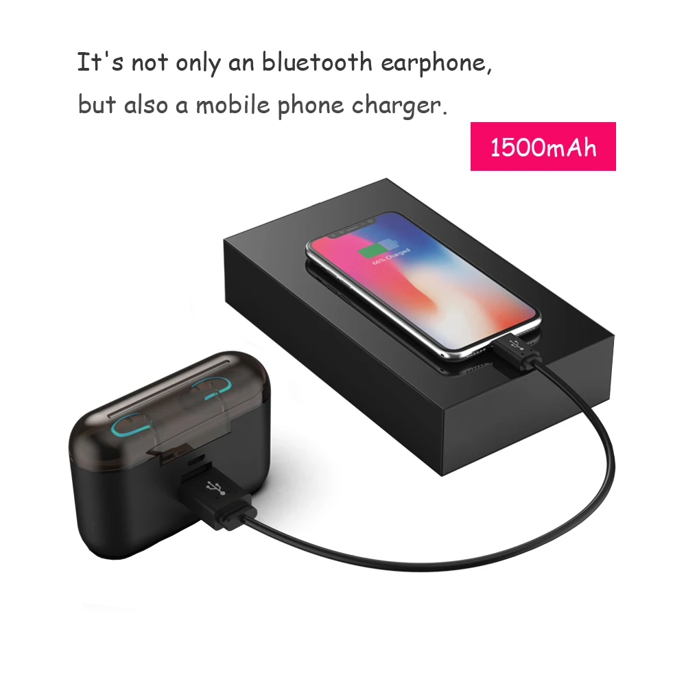 Беспроводные наушники bluetooth 5 0 водонепроницаемая гарнитура IPX5 TWS вкладыши с