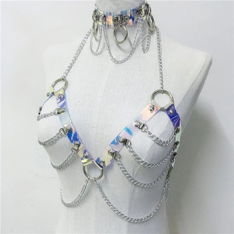 2019 сексуальные лазерные голографические пояса для подвязки женское бондажное