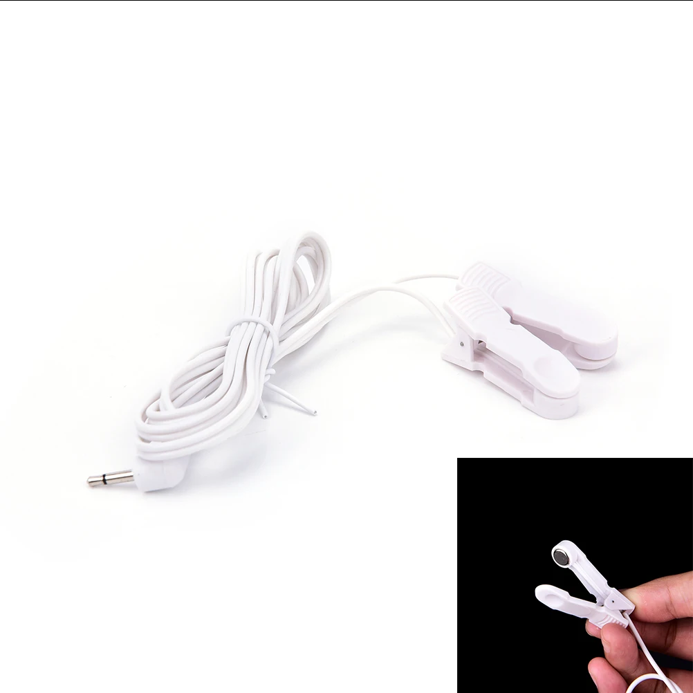 

2.5mm Plug Electrode Lead Wires Connecting Cables with 2 Ear Clips for Digital TENS Therapy Machine