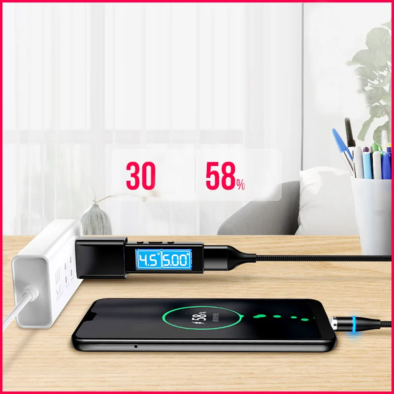 Магнитный зарядный кабель 5A для HUAWEI P30 Pro Mate 20 P20 Xiaomi Mi9 MIX3 SAMSUNG S10 + iPhone XS MAX XR 8 7