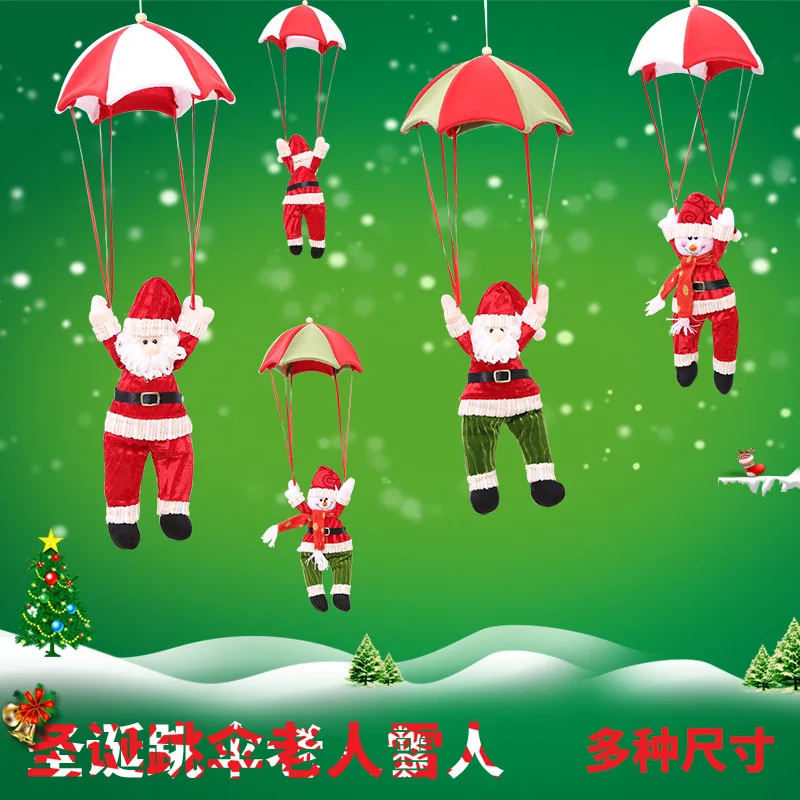 Christmas Parachute Ornaments Exquisite Santa Claus Snowman Tree Pendants Drop for Decorations Free Shipping | Дом и сад