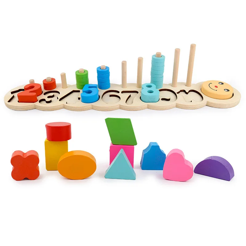 Детские деревянные материалы montessori Учимся считать номера соответствующие