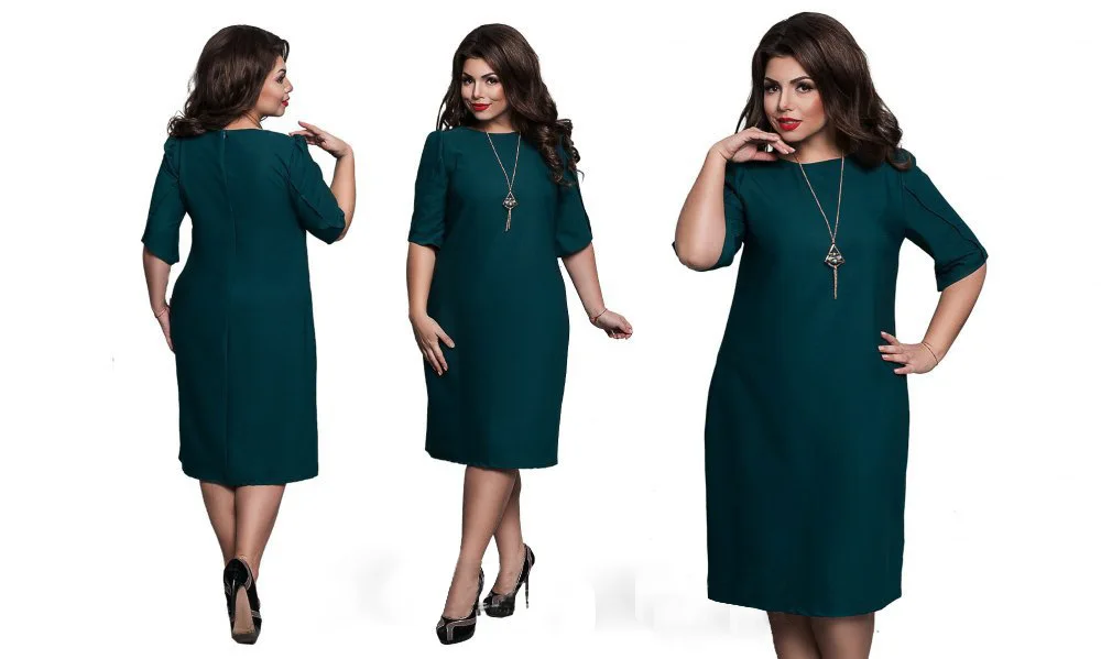 5XL 6XL Большие размеры 2018 синие красные зеленые прямые платья Плюс Размер Женская