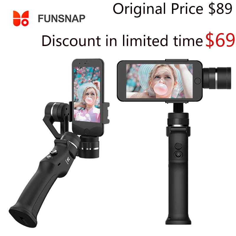 Ручной Стабилизатор funsnap для смартфона стабилизатор Gopro 5 6 iPhone Спортивная экшн
