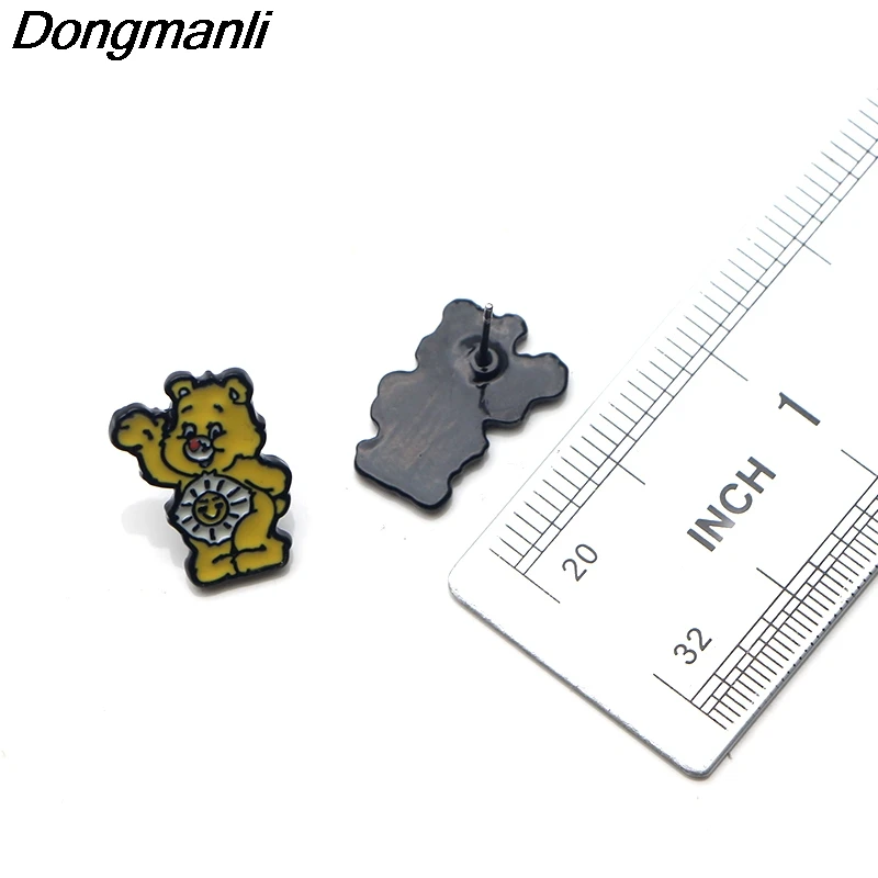 P3364 Dongmanli Care Bears стальной пирсинг для уха шпилька Дети Стильные серьги для женщин эмалированные серьги вечерние Ювелирные изделия Подарки для девочек