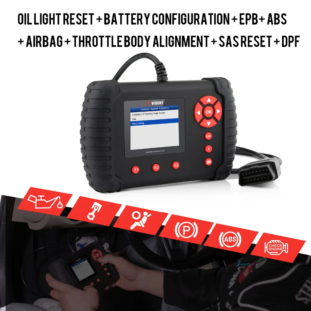 Vident iLink450 Автомобильный сканер OBD 2 ii диагностический инструмент полный сервис все системы подушка безопасности сброс масла EPB ABS DPF TPS SAS NT644