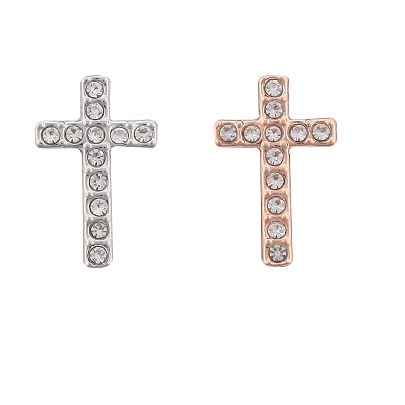 2pcs mixed SANSHOOR ювелирные изделия вера хрустальные кресты скользящие Подвески подходят 10 мм из нержавеющей стали сетчатый Браслет для женщин мужчин DIY Изготовление аксессуаров - Окраска металла: 2pcs mixed