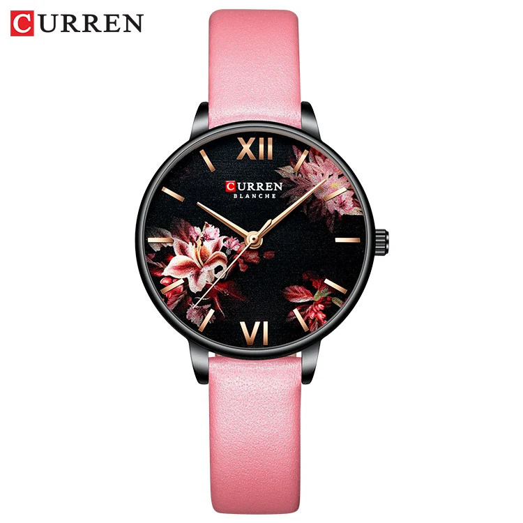 L-pink Женские наручные часы Curren черные часы из нержавеющей стали сетчатые кварцевые наручные часы женские повседневные очаровательные часы для дам relogios feminino - Цвет: L-pink