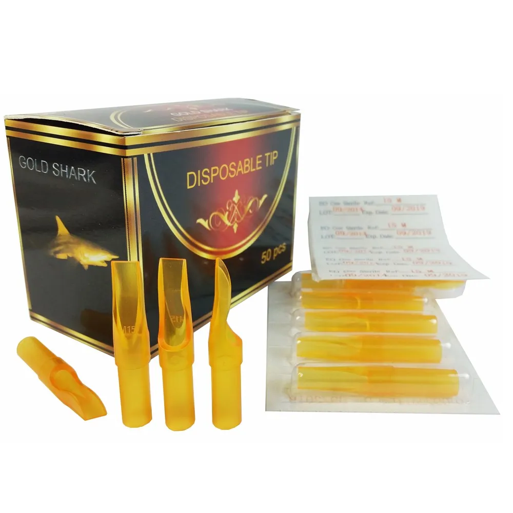 Одноразовые одноразовые кончики для татуировки Magnum Короткие Золотые