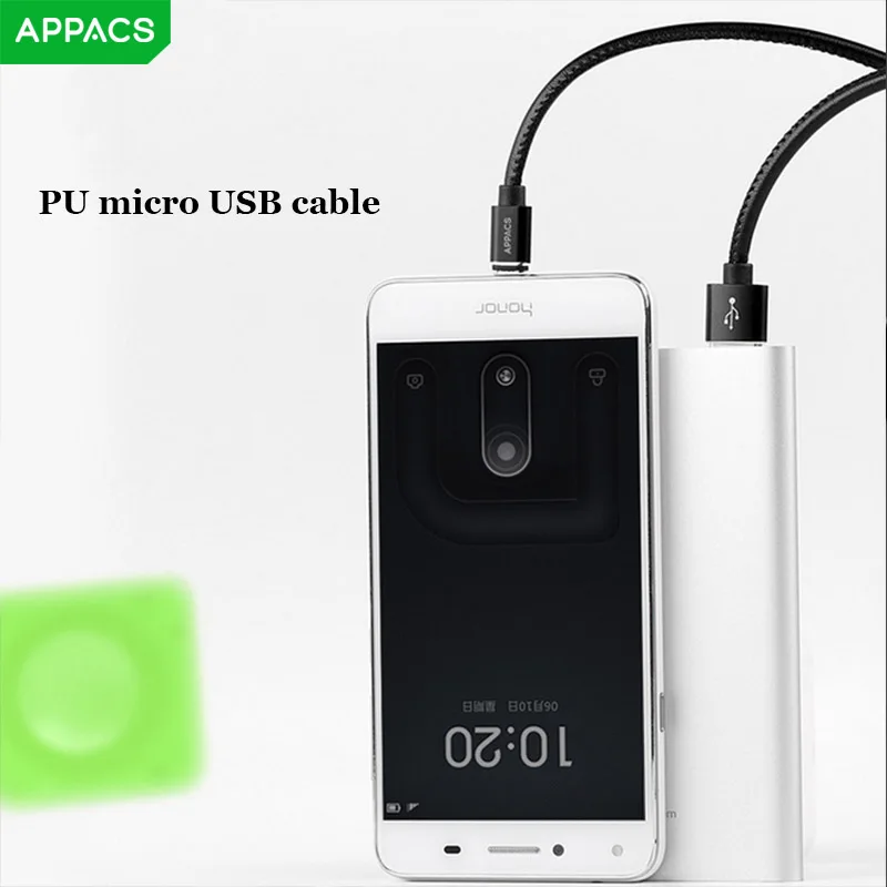 APPACS 2 шт. Micro USB кабель из искусственной кожи Быстрая зарядка USB кабель для синхронизации данных для Samsung HTC Huawei Android кабели для мобильных телефонов 5V2A
