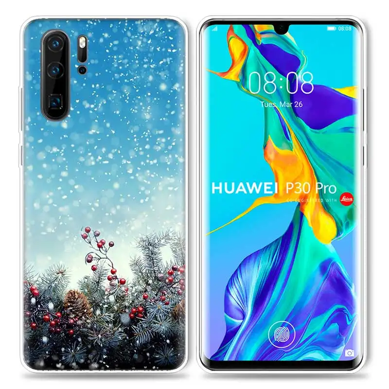 02 Рождественский чехол со снежинками для huawei P20 P30 P Smart Z Plus P10 P9 P8 mate 10 20 lite Pro Mini силиконовые чехлы для телефона - Цвет: 02