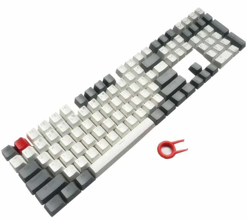 PBT ключ Шапки освещенная контржурным светом Doubleshot Cherry MX Шапки для 87/104/108/60% Anne Pro 2/NOPPOO/Flico/Ikbc MX Переключатель механическая клавиатура - Цвет: Gray White Combo