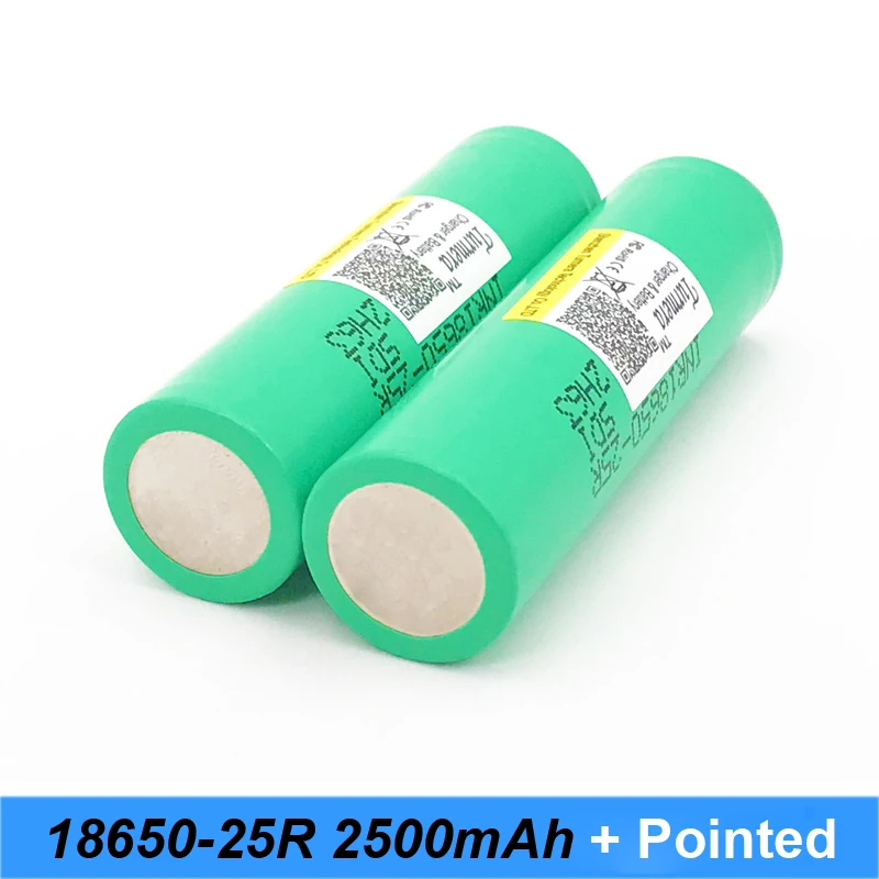 Turmera 18650 2500 мА/ч 20A INR18650 25R литий Батарея с заостренными носками для электронная