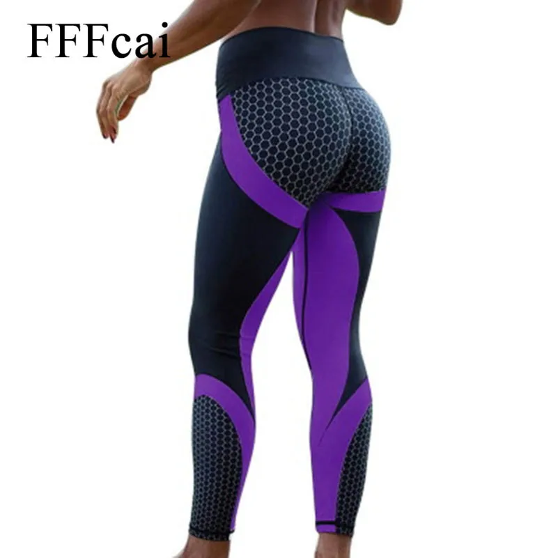 FFFcai, новинка, спортивные Леггинсы для фитнеса, для женщин, сетчатый принт, высокая талия, леггинсы, Femme, для девочек, для тренировки, для йоги, штаны, пуш-ап, эластичные, тонкие