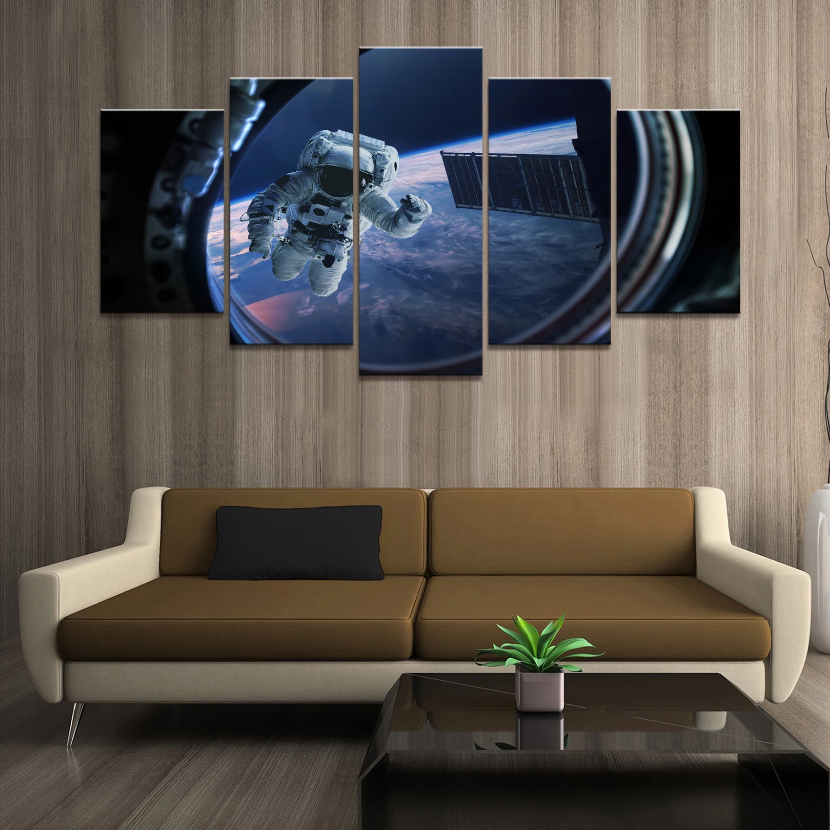 

Home Decor Poster HD Pictures Prints Canvas 5 Piece Modular Astronauts in Outer Space Living Room Art Decorative Painting Framed